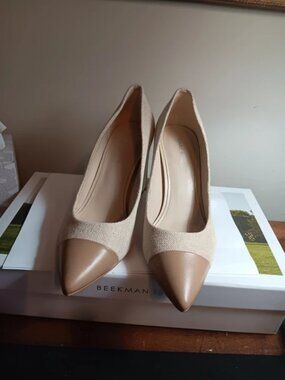 Marc Fisher Women's Leather and Linen Pumps